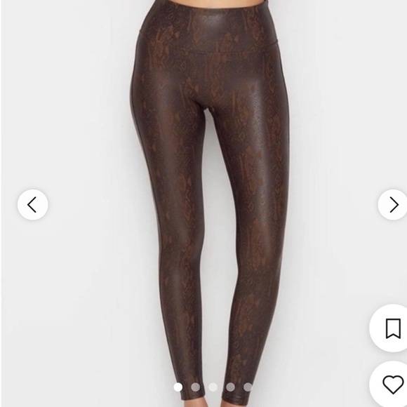 SPANX Pants - SPANX Brown Snake Print Leggings, NWT, L